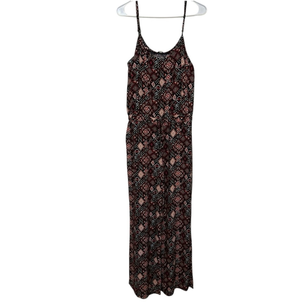 Boho Aztec Print Wide Leg Jumpsuit / Romper - Kiss & Cry - Size L - Rayon